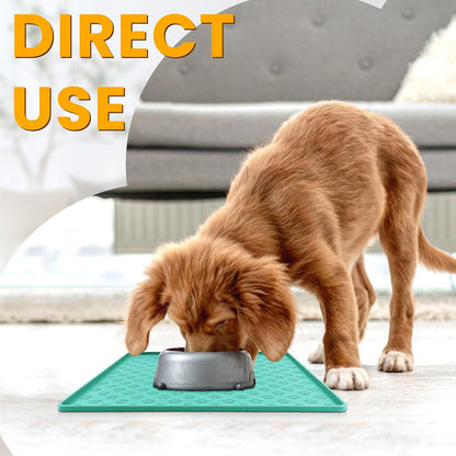 Ptlom Pet Placemat for Dog and Cat, Mat for Prevent Food and Water Overflow, Suitable for Small, Medium and Big Pet, 18" 12", Grey, Silicone