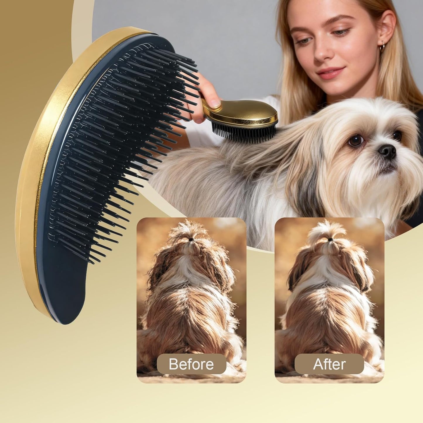Small Dog Brush- Grooming Tool for Teddy, Yorkies, Maltese, Shih Tzu, Chihuahua - Puppy Hair Brush (Blue)