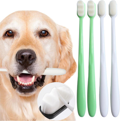 Dog Toothbrush Kit 2 Pack, Ultra Soft Pet Tooth Brush for Medium to Large Dogs & Cats, Animal Teeth Brushing Kit for Easy Dental Cleaning, 2 Pcs, Pink