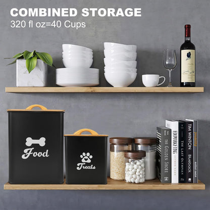 Dog Treat Container 2PCS, Dog Food Storage Container with Lids Airtight, Dog Treat Jars for Kitchen Counter-7+3Lbs, Small Dog Cookie Jar for Storage, (Upgraded) White