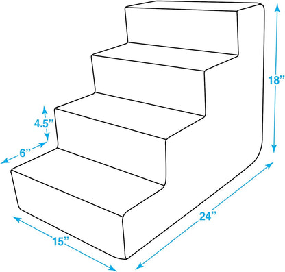 Best Pet Supplies Dog Stairs & Steps - Foam Steps for Small Dogs & Cats, Non-Slip Indoor Balanced Pet Step Support, Dog Ramp, No Assembly, Ash Gray Linen, 2-Step (12-inch Height)