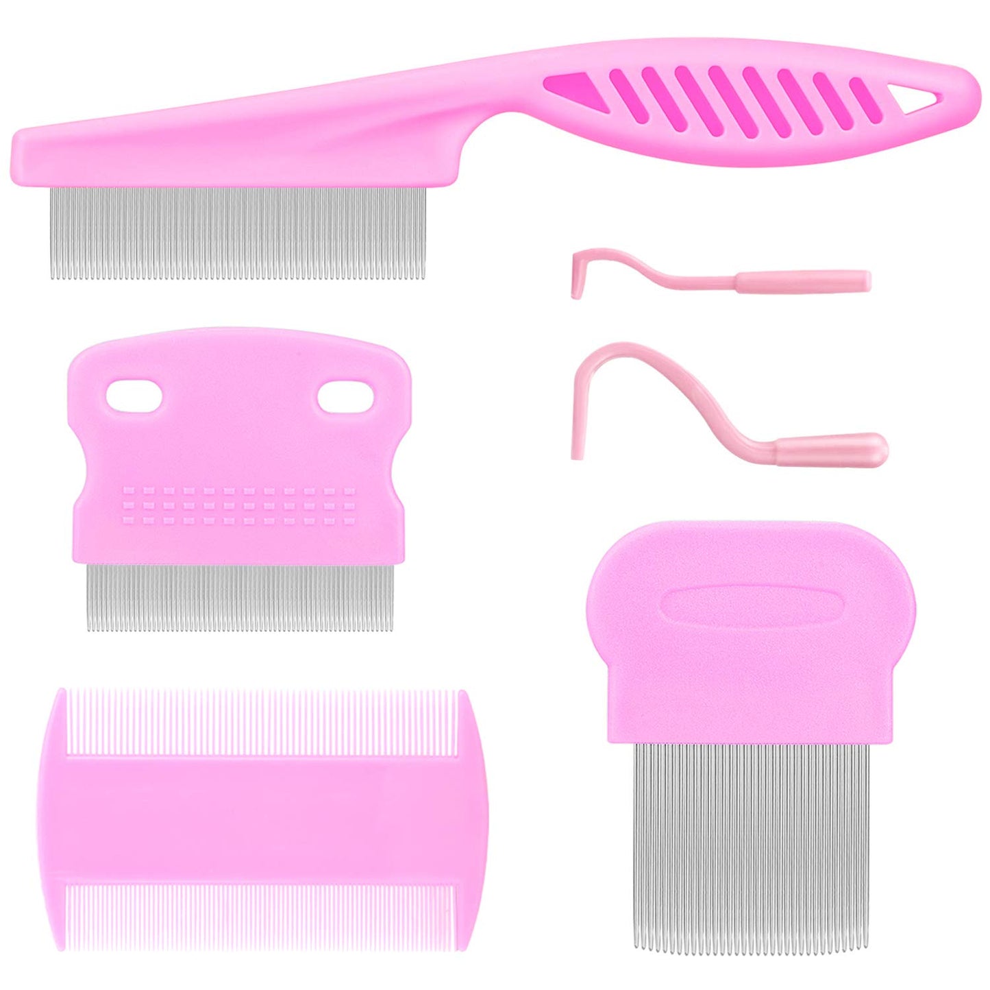 Cat & Dog Grooming Set - Fine Tooth Comb for Removing Dandruff Flakes & Hair (Blue)