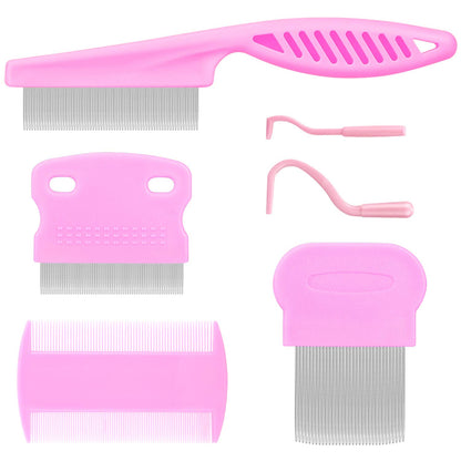 Cat & Dog Grooming Set - Fine Tooth Comb for Removing Dandruff Flakes & Hair (Blue)