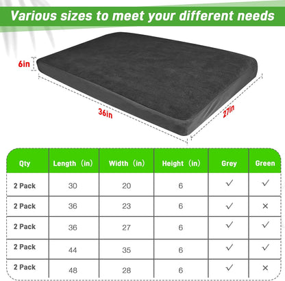 Dog Bed Covers Replacement Washable 100% Waterproof Soft Dog Bed Sheet Grey 2 Pack 42" x 28" L