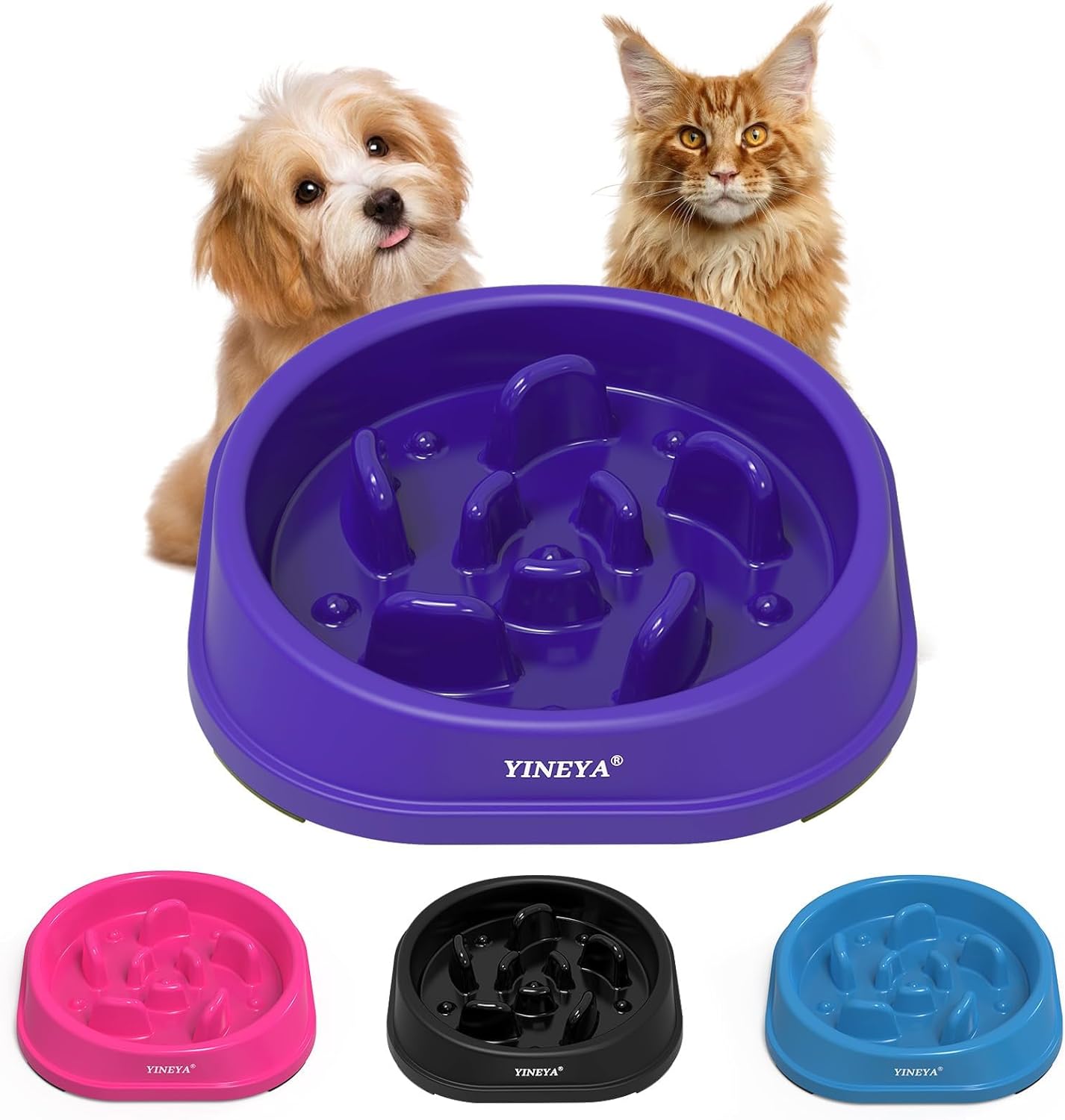 YINEYA Slow Feeder Dog Bowls, Pet Supplies that Slow Down Eating, Pet Food Bowls, Maze Dog Puzzle Feeder for Medium Breed