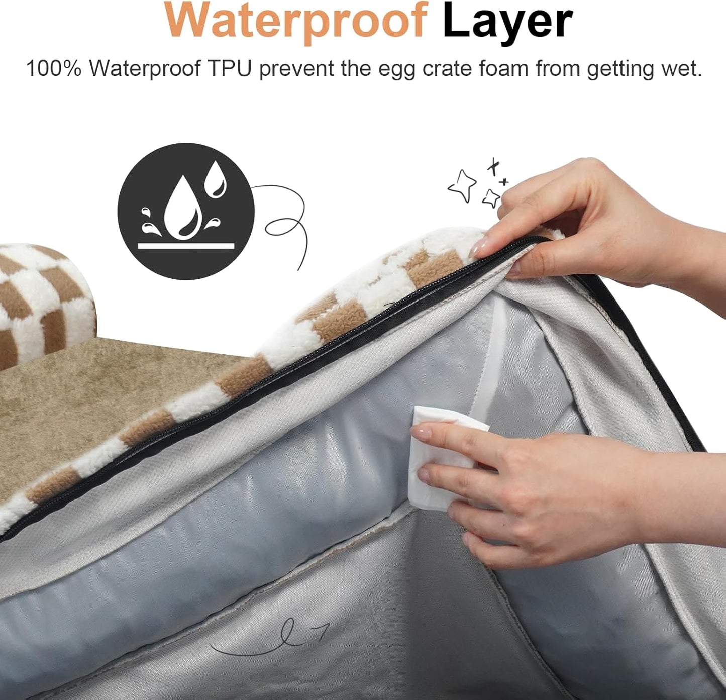 Large Dog Bed Orthopedic Washable: Beds Bolster XL Bed Large Big Dogs Memory Foam Couch Sofa Waterproof with Removable Cover