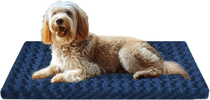 Dog Bed Mat, Reversible Crate Pad & Cute Dog Bed - Machine Washable Kennel Mat with Ultra Soft for Small Dogs (Cool/Warm), 24" x 18", Grey&Star