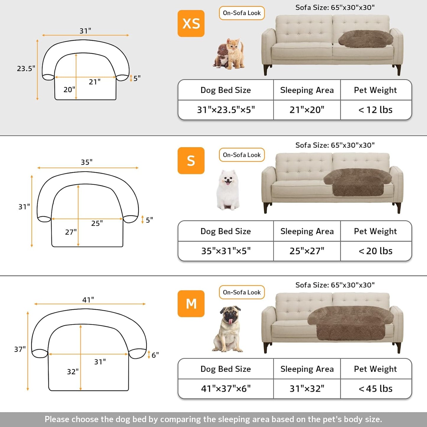 Calming Dog Bed Fluffy Plush Dog Mat for Furniture Protector with Removable Washable Cover for Large Medium Small Dogs and Cats (Large, Light Grey)