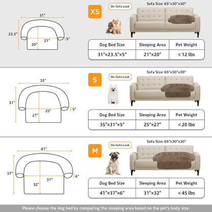 Calming Dog Bed Fluffy Plush Dog Mat for Furniture Protector with Removable Washable Cover for Large Medium Small Dogs and Cats (Large, Light Grey)