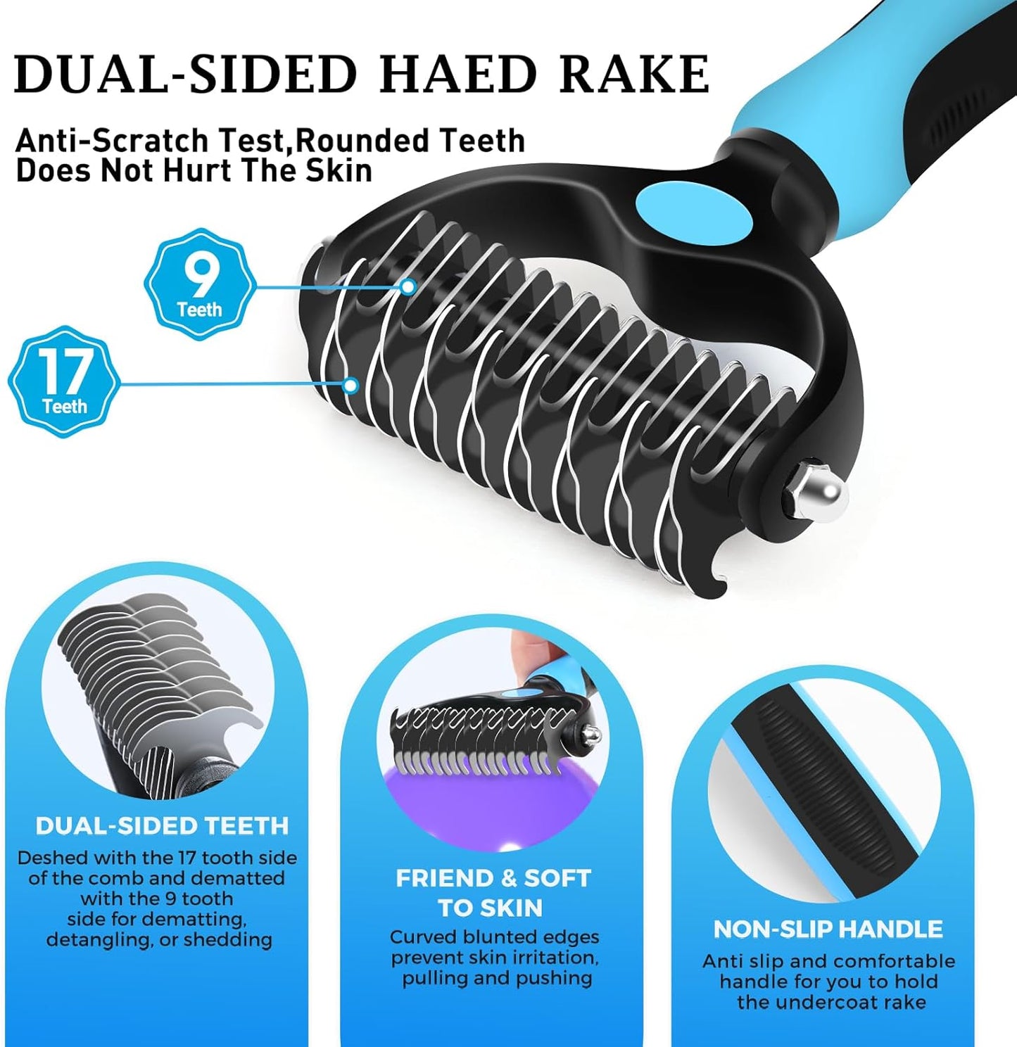 Cat Brushes for Indoor Cats - Self Cleaning Slicker Brush for Shedding Short & Long Haired Dogs, Skin Friendly Deshedding Grooming Tool to Removes Loose Fur, Mats,Tangles & Undercoat, Gray