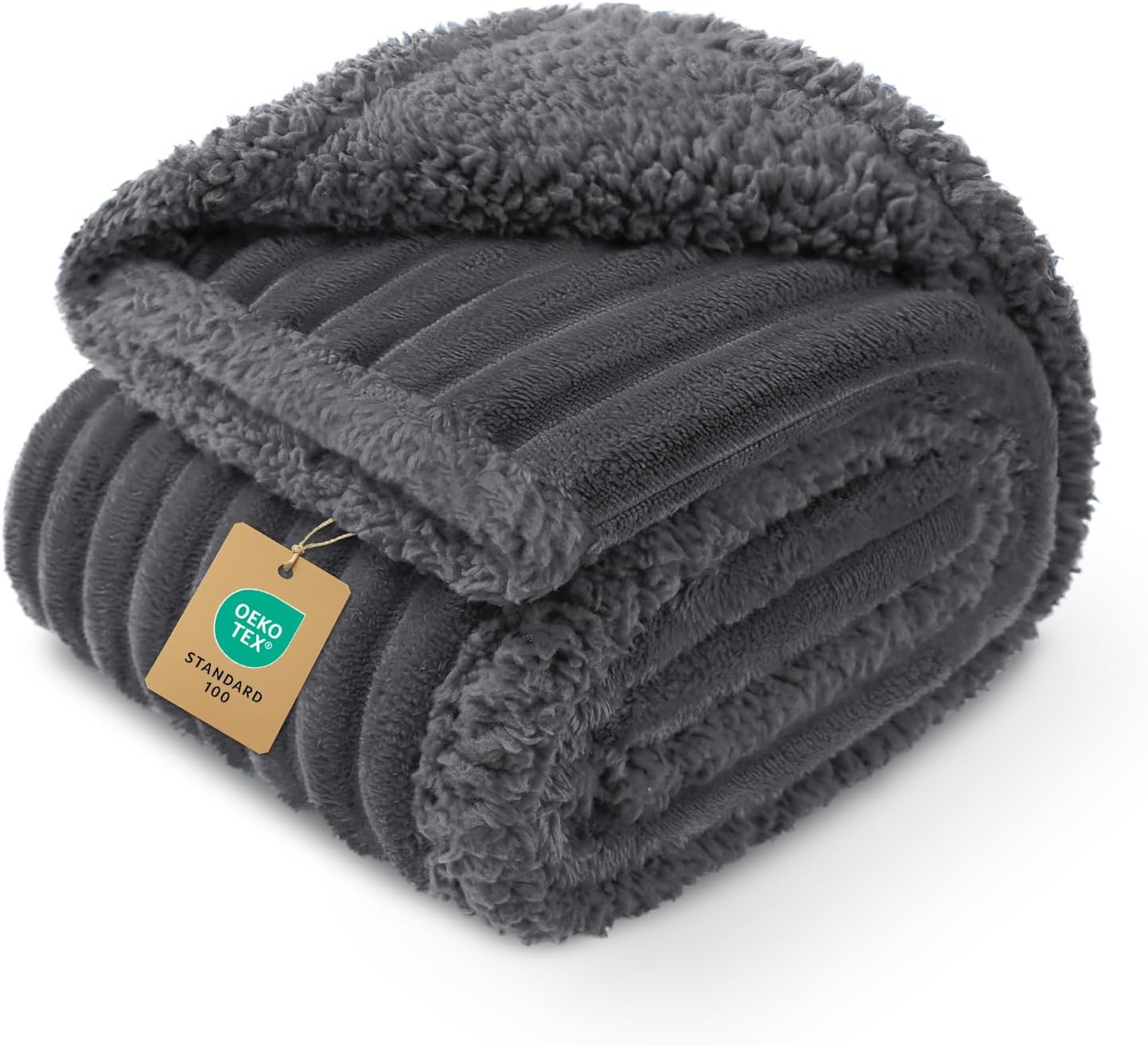 Luciphia Waterproof Dog Blanket for Large Dogs Ultra-Soft Calming Cut Pile Flannel Throw Durable & Warm Furniture Protection for Couch Bed Pet Blanket Machine Washable Stone Gray,L(65''x57'')