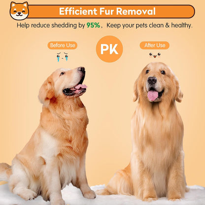 Dog & Cat Brush, Self Cleaning Slicker Brush for Pets, Upgraded Dog Brush for Shedding Massaging and Grooming, Removes Loose Undercoat & Portable Comb for Long Short Haired Dogs(Blue)