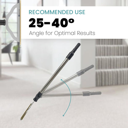 Pet Hair Remover Broom for Low Pile Carpet, Rugs, Stairs – 60" Adjustable Long Handle Carpet Rake for Pet Hair Removal – Includes Wall Clamp – Dog & Cat Hair Removal Tool