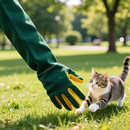 Animal Handling Gloves - 60CM Durable Bite & Scratch Resistant Gloves for Bathing, Grooming, Welding, Handling Dogs, Cats, Birds, Snakes, Parrots, Lizards, Reptiles