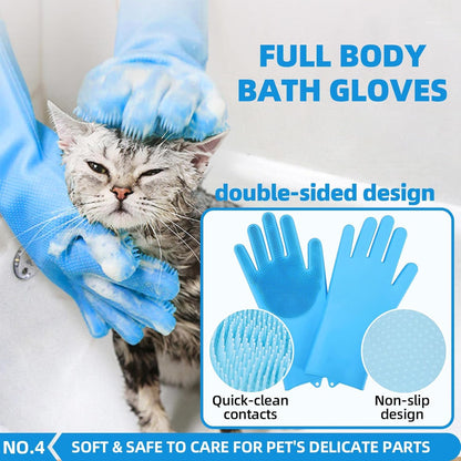 Dog Brush for Shedding,6 PCS in One Pet Slicker Hair Brush Kit Organizer Bag - Dog Cat Grooming Deshedding Undercoat Rake Brush Comb for All Small Large Dogs Cats Grey