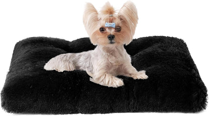 EHEYCIGA Fluffy Dog Crate Bed for Medium Dogs, Plush Faux Fur Crate Pad, Calming Anti Anxiety Medium Dog Bed, Washable Soft Warm Crate Mat with Non-Slip Bottom
