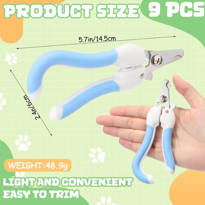 9 Pcs Small Dog Nail Clippers Bulk with Safety Guard to Avoid Over-Cutting Pet Nail Claw Grooming Pet Cutter Toenail Trimmer for Small Medium Dogs Nails Home Grooming(Classic)