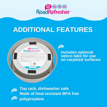 Prestige Pets Road Refresher™️ - Cat and Dog Water Bowl Dispenser - No Spill Water Bowl for Dogs and Cats - Travel Cat Bowl or Dog Bowl - Grey - Large