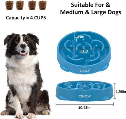 YINEYA Slow Feeder Dog Bowls, Pet Supplies that Slow Down Eating, Pet Food Bowls, Maze Dog Puzzle Feeder for Medium Breed