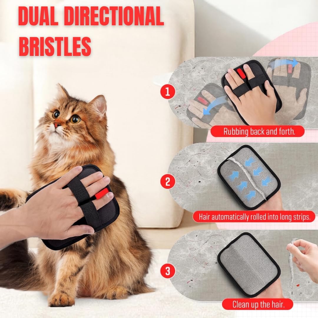 Pet Hair Remover Pad – Reusable Electrostatic Hair Removal Tool for Dogs & Cats, Effective Fur Remover for Furniture, Couch, Carpet, Clothes & Car