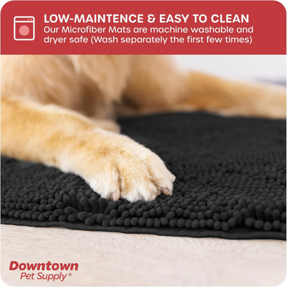 My Doggy Place Dog Mud Mat, 36"x26" Ash – Thick Microfiber Entry Rug for Snow, Mud & Salt – Absorbent, Quick-Dry, Washer-Safe & Non-Slip, Large