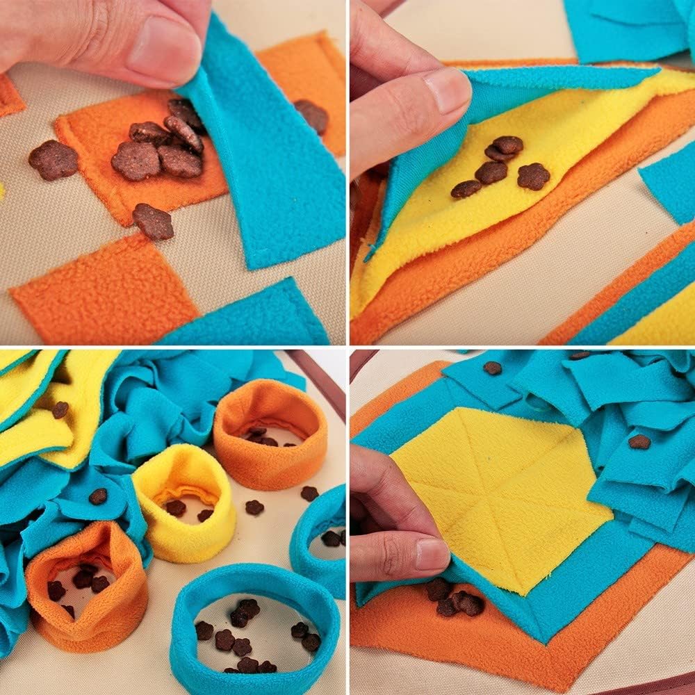 AWOOF Pet Snuffle Mat for Dogs, Interactive Feed Game for Boredom, Encourages Natural Foraging Skills for Cats Dogs Bowl Travel Use, Dog Treat Dispenser Indoor Outdoor Stress Relief