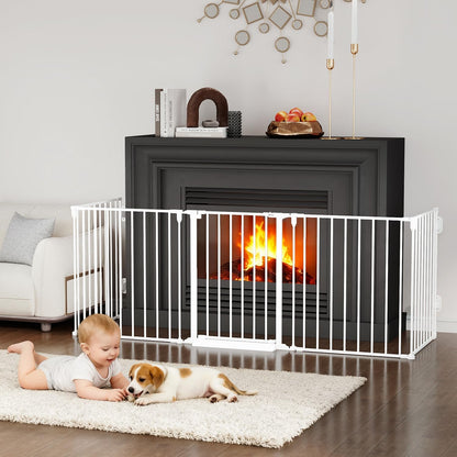 29.4-78" Extra Wide Baby Gate, Long Dog Gates Indoor for Doorways Stairs, Essential Large Safety Gate for Child Toddler with Anti-Trip Pedal, Adjustable Pet Gate, 28" Tall 3 Metal Panels Black