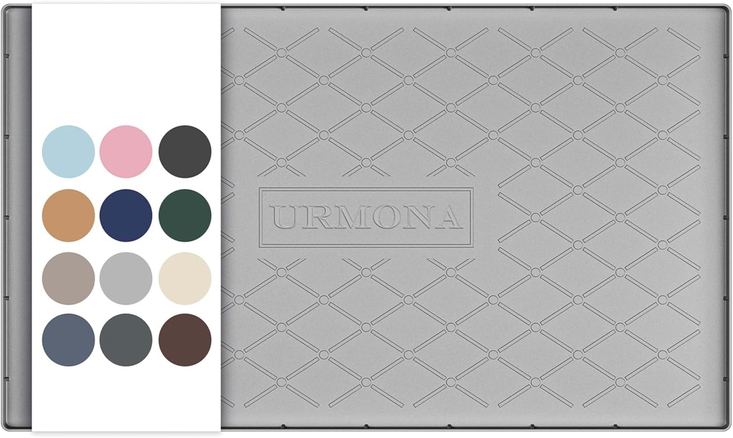 URMONA Under Sink Mat for Kitchen Waterproof, 34" x 22" Silicone Under Sink Mat for Shelf Liner Organizer, Cabinet Sink Protector Under Sink Liner for Bottom Kitchen, Bathroom(Light Grey)