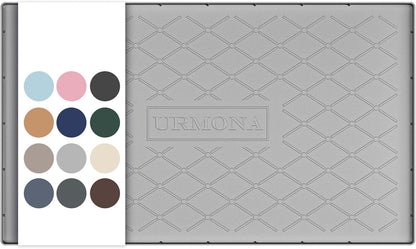 URMONA Under Sink Mat for Kitchen Waterproof, 34" x 22" Silicone Under Sink Mat for Shelf Liner Organizer, Cabinet Sink Protector Under Sink Liner for Bottom Kitchen, Bathroom(Light Grey)