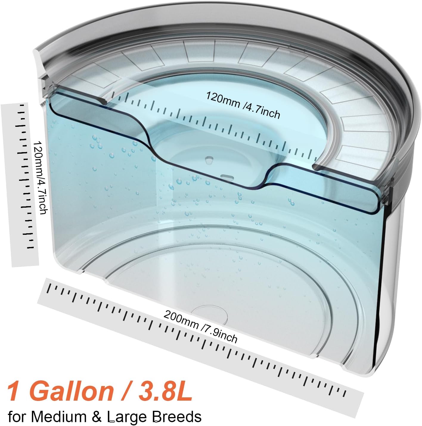 1Gallon No Spill Water Bowl for Dogs, Tritan BPA-Free Spill Proof Water Bowl with Non-Slip Mat, No Splash Slow Drinking Dog Water Bowl for Messy Drinker