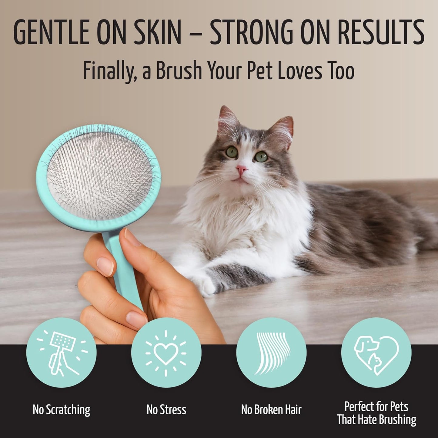 Tauro Pro Line Slicker Brush for Dogs & Cats, Deshedding, Dematting & Detangling Grooming Tool for Medium to Long Coats, Ideal for Doodles & Poodles, Flexible Cushion, Purple, Medium Size (M)