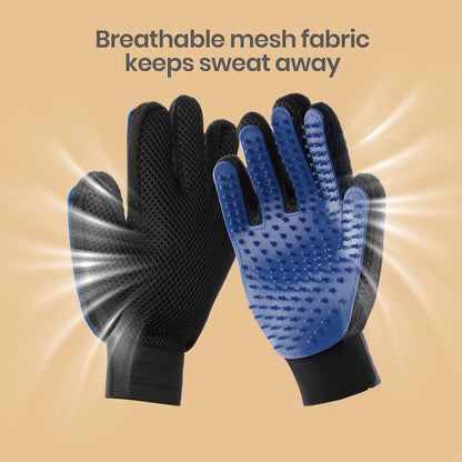 Pet Hair Remover Glove - Gentle Pet Grooming Glove Brush - Deshedding Glove - Massage Mitt with Enhanced Five Finger Design - Perfect for Dogs & Cats with Long & Short Fur - 1 Pack (Right-hand), Green