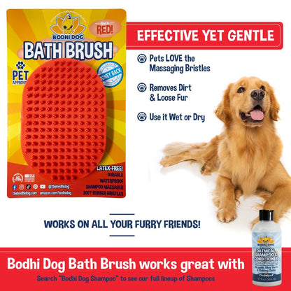 Bodhi Dog Shampoo Brush - Pet Grooming & Bath Supplies for Dogs and Cats - Bath Brush for Long & Short Hair - Premium Scrubber for Shower, Bathing & Massage (One Pack, Blue)