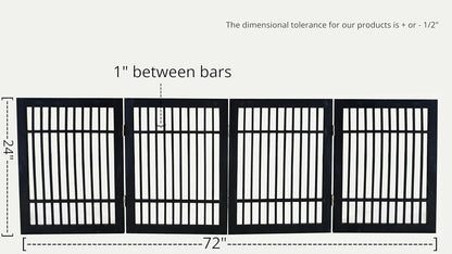 Urnporium Freestanding Wooden Dog Gate for Doorways – Foldable Acacia Wood Pet Gate, No Drill Portable Indoor/Outdoor Puppy Fence Barrier (White Pet Gate, 3 Panel 24" Tall)