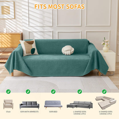 Deep Dream Cat-Scratch Resistant Couch Cover, Waterproof Sofa Cover for 3 Cushion Couch Washable, Pet Friendly Couch Protectors Anti Slip Thickened Love Seat Slipcovers for Pets, 71" x 118", Dark Grey