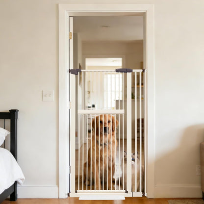 Lumizone Extra Tall Cat Gate 61.02" High Pressure Mounted Extra Wide 30.12"-34.05" (17Sizes) 1.37" Gap No Drilling Auto-Close Tall Pet Gate for Dogs (Black, 30.12"-34.05" W)