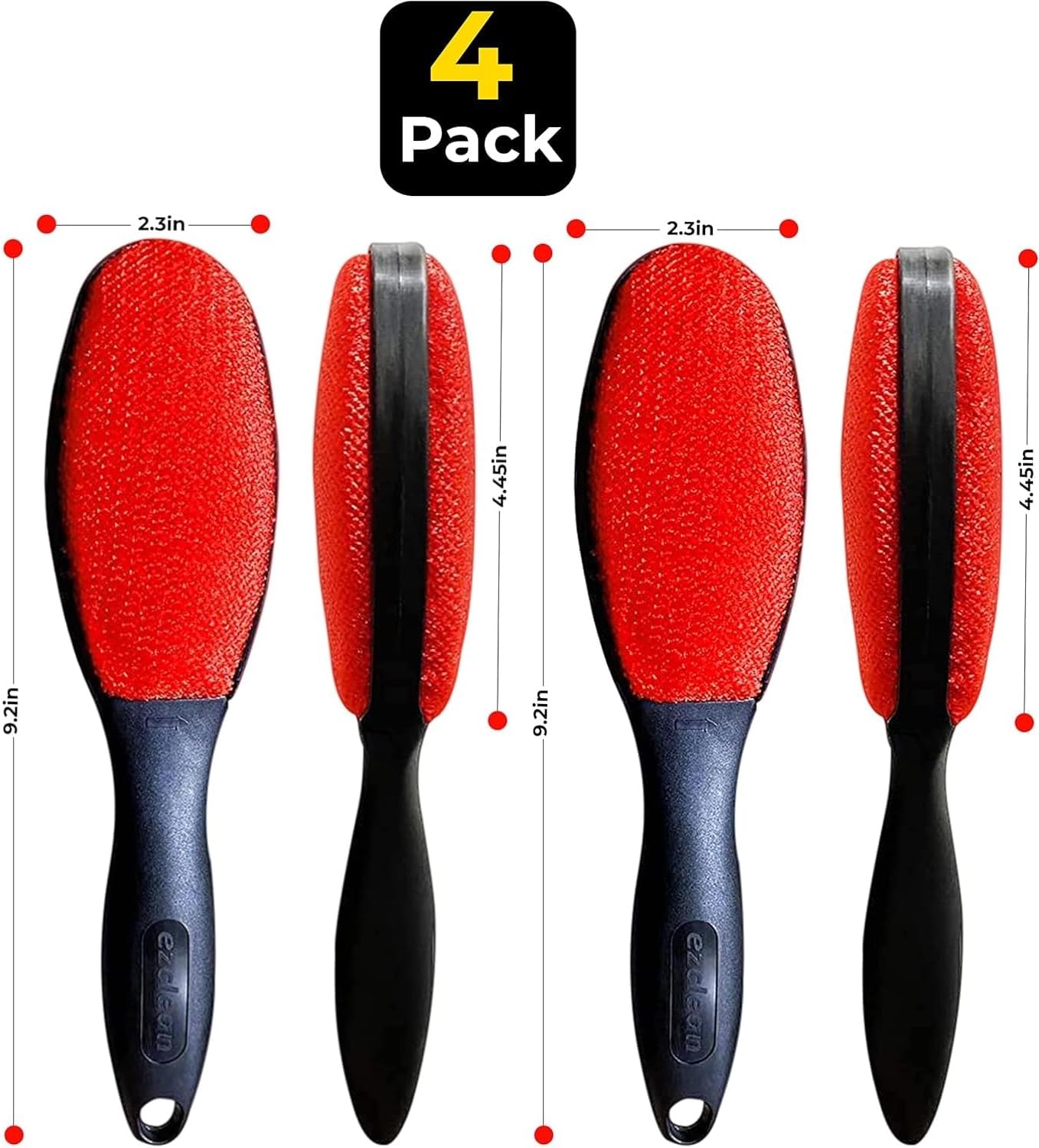 ezclean 4Pack 2Colors Lint Brush for Clothes Furniture Couch, Lint Brush Pet Hair Remover for Clothes Brush, Reusable Lint Brushes for Pet Hair,Velvet Brush, Pet Brush, Fabric Brush