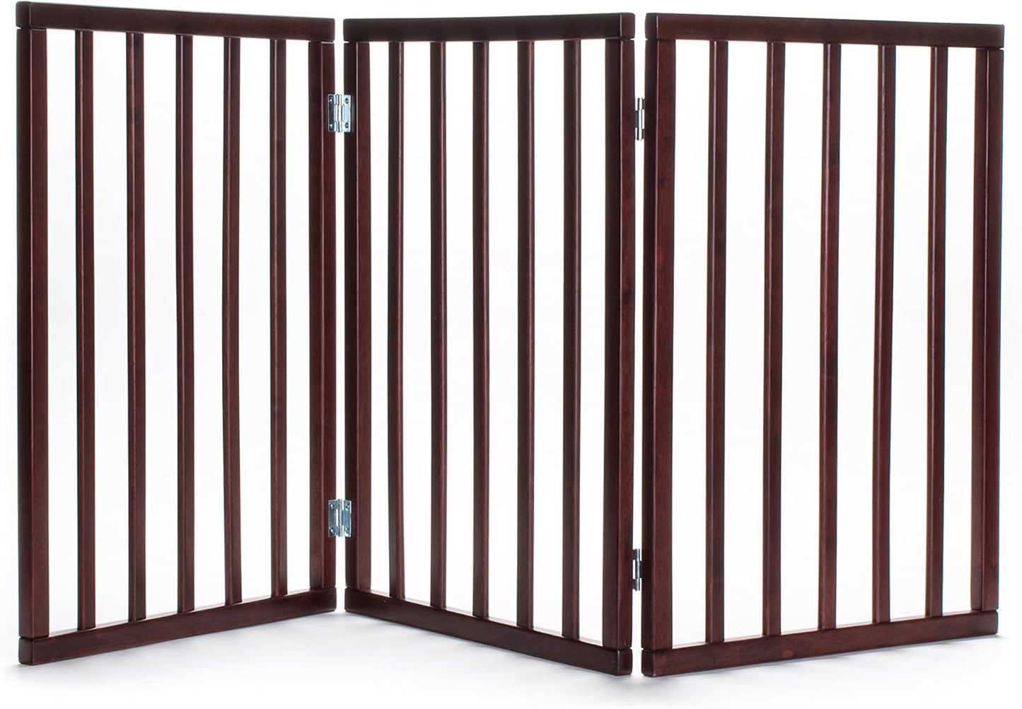 Primetime Petz - Best Freestanding, Hard Wood, Folding Pet Gate, Indoor Dog Fence for Home,Gray