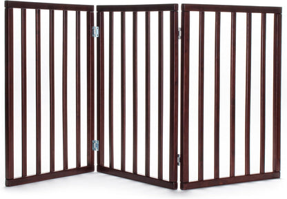 Primetime Petz - Best Freestanding, Hard Wood, Folding Pet Gate, Indoor Dog Fence for Home,Gray