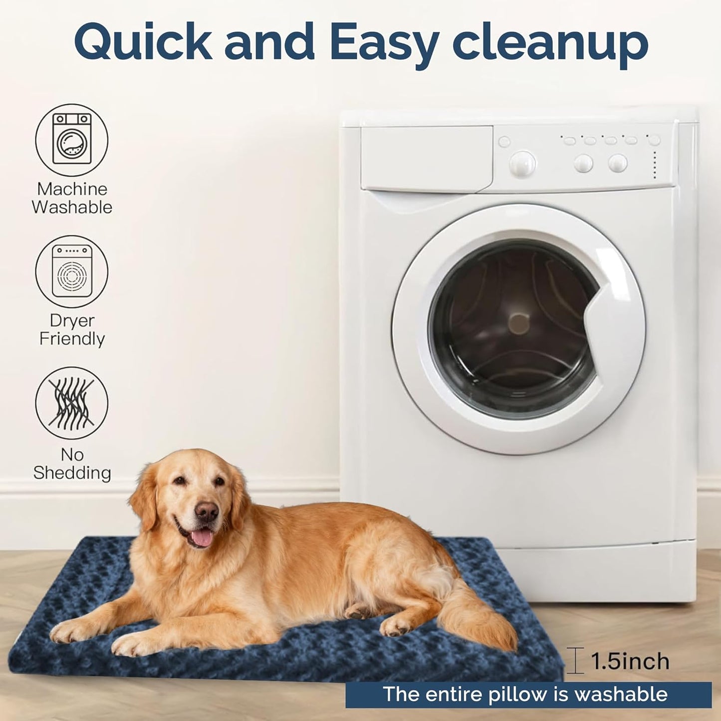 Dog Bed Mat – Soft & Comfortable Dog Kennel Pad for Crate – Durable Crate Bed & Mat for Dogs & Cats – Ideal for Crate, Kennel, and Home Use
