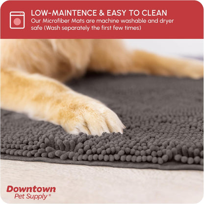 My Doggy Place Dog Mud Mat, 36"x26" Ash – Thick Microfiber Entry Rug for Snow, Mud & Salt – Absorbent, Quick-Dry, Washer-Safe & Non-Slip, Large