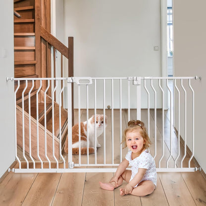 Mom's Choice-GROWNSY Baby Gate for Stairs, 30.5"-43" Pressure Mounted Pet Gate for Doorways-Auto Close Dog Gate for The House-Easy Installation & Walk Thru Wide Safety Gate, Black