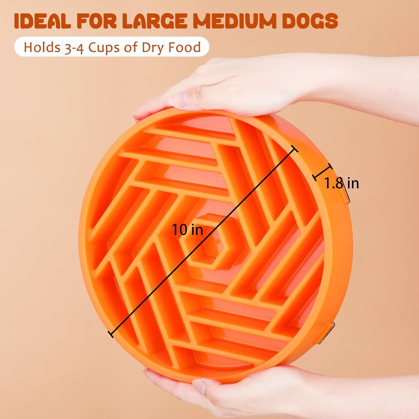 WHIPPY Slow Feeder Dog Bowl, Puzzle Maze Design to Slow Down Eating, 3-Cup Capacity, Anti-Gulping Food Bowl for Medium & Large Dogs,Black