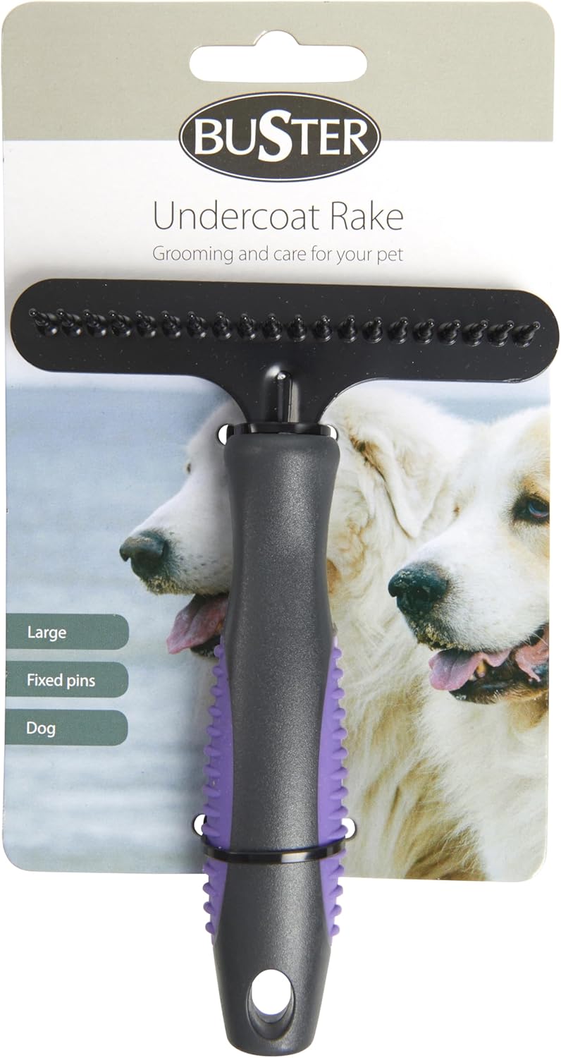Kruuse Buster Undercoat Rake Brush Small – Gentle Deshedding Tool for Dogs with Thick or Double Coats