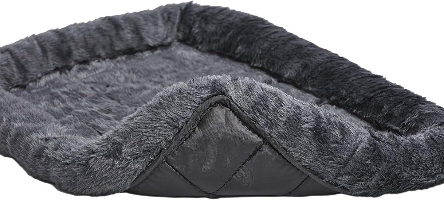 MidWest Homes for Pets QuietTime Dog Bed - White Fleece Bolster, Ultra-Soft and Machine Washable, Fits 24-Inch Crates and Carriers, for Small Breed Dogs