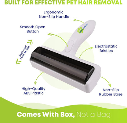 Pet Hair Removal Tool - Reusable Lint Roller for Dog & Cat Hair Remover for Furniture, Couch & Car Seats - No Sticky Tape, No Refills