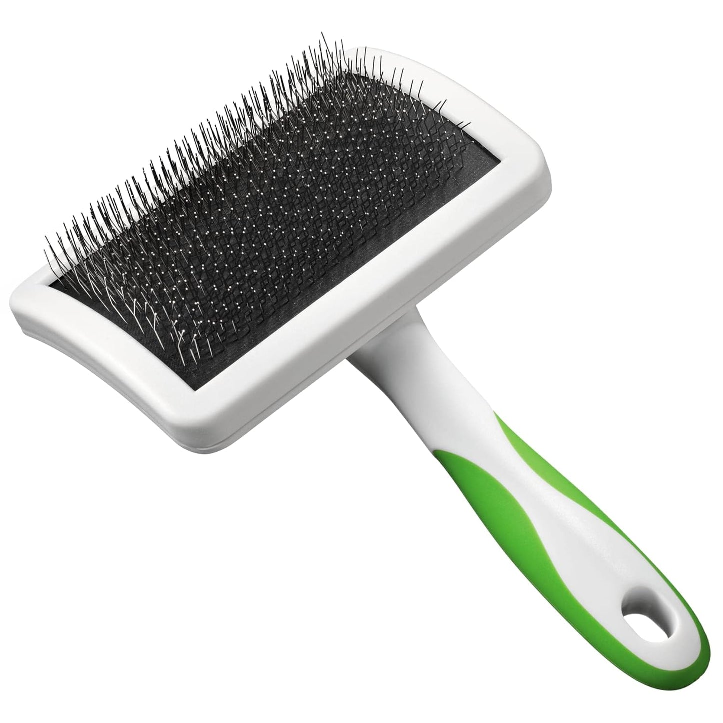 Andis 65705 Stainless-Steel Slicker Brush for Dogs and Cats - Durable and Lightweight Grooming Tool for All Breeds and Fur Lengths, Reduces Shedding and Promotes Hair Growth - Medium, Green