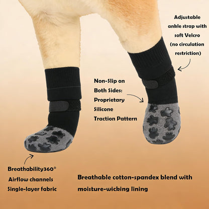 ‌VALFRID Non-Slip Dog Socks with Double Sides Grips, and Durable Dogs Grip Socks,Hardwood Floors Anti-Slip,Dog Booties for Small Medium Large Dogs S