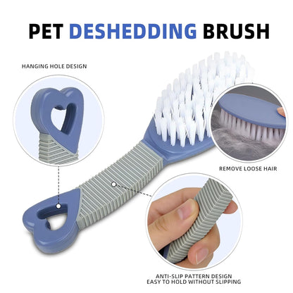 Blue Dog Brush for Shedding Pet Grooming Tool for Short Haired Dogs and Cats Remove Loose Hair Knots Tangles Clothes Sofa Furniture Pet Hair Removal Brush
