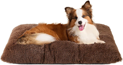 EHEYCIGA Fluffy Dog Crate Bed for Medium Dogs, Plush Faux Fur Crate Pad, Calming Anti Anxiety Medium Dog Bed, Washable Soft Warm Crate Mat with Non-Slip Bottom